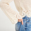 Pull manches longues ecru femme