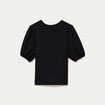 Blouse droite manches courtes noir femme