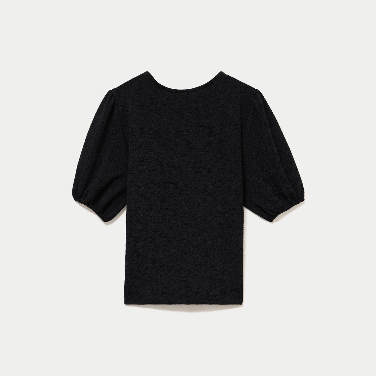 Blouse droite manches courtes noir femme