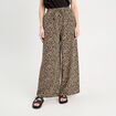 Pantalon large fluide beige femme