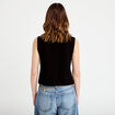 Gilet sans manches col rond noir femme