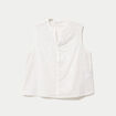 Chemise droite sans manches &agrave; relief ecru femme