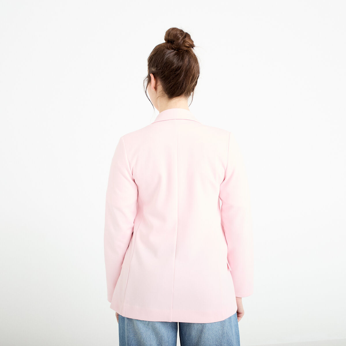 Veste blazer cintr&eacute;e rose clair femme