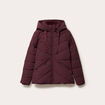 Doudoune cintr&eacute;e &agrave; capuche violet fonc&eacute; femme