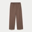 Pantalon large taille haute taupe femme