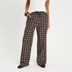 Pantalon large &eacute;lastiqu&eacute; marron chocolat femme