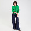 Gilet manches longues vert femme