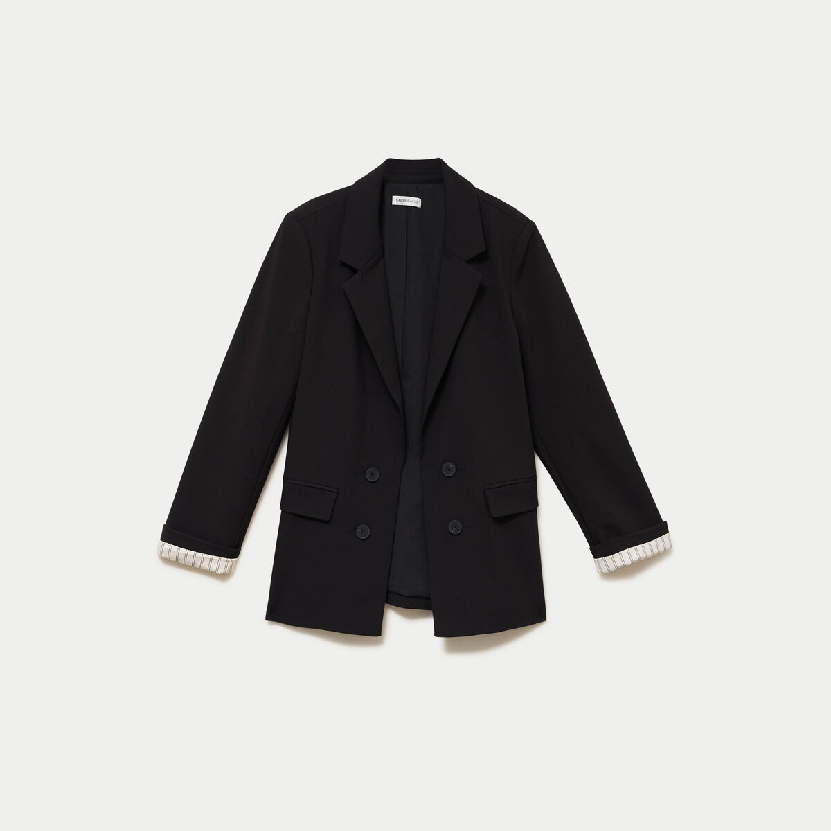 Blazer ajust&eacute; manches longues noir femme