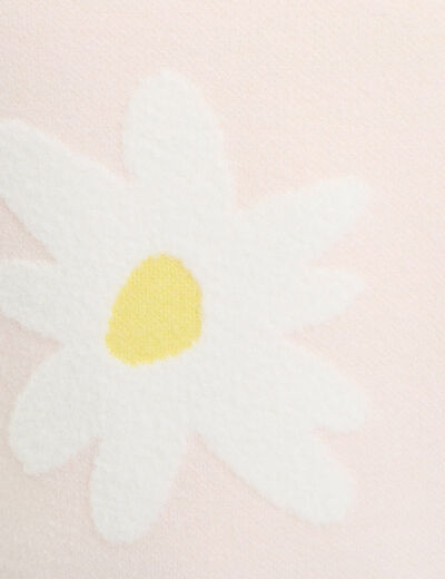 Pull motif fleurs rose clair femme