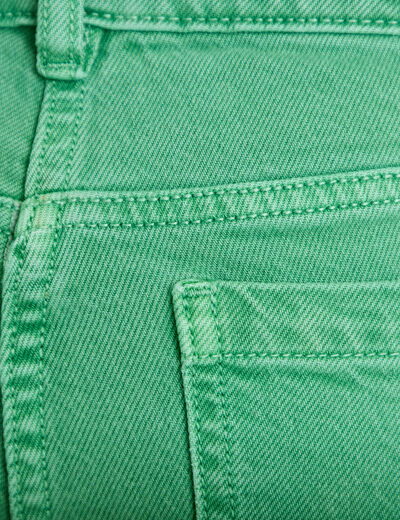 Pantalon bootcut 3/4 taille haute vert femme
