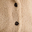 Manteau droit mi-long en bouclette beige femme
