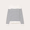 Pull fin manches longues encolure bateau bleu marine femme