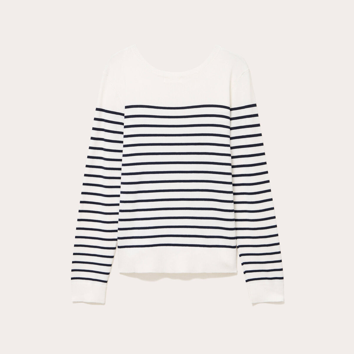 Pull fin manches longues encolure bateau bleu marine femme