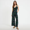 Combinaison pantalon volants noir femme