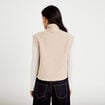 Pull droit sans manches col montant sable femme