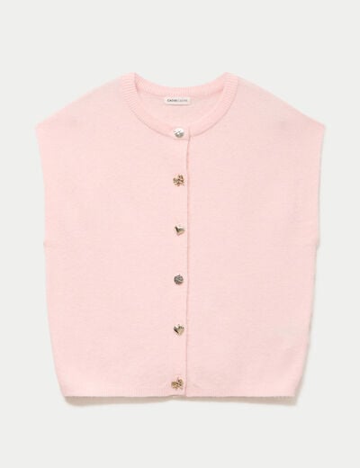 Gilet ample sans manches rose clair femme
