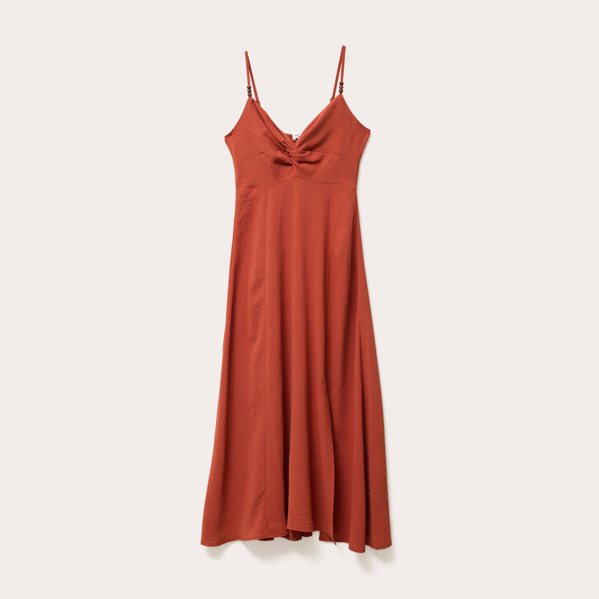 Robe longue &eacute;vas&eacute;e fendue orange fonc&eacute; femme