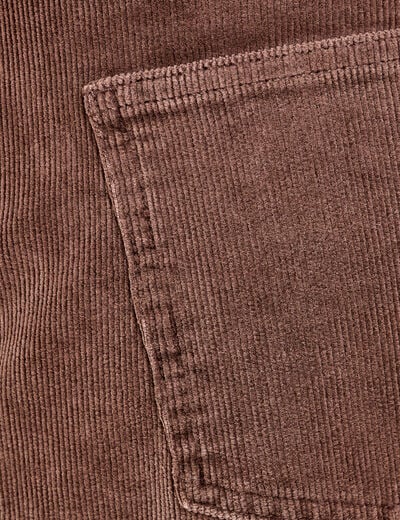 Pantalon droit en velours jaune femme