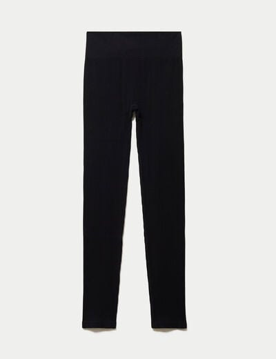 Leggings taille haute sans couture noir femme