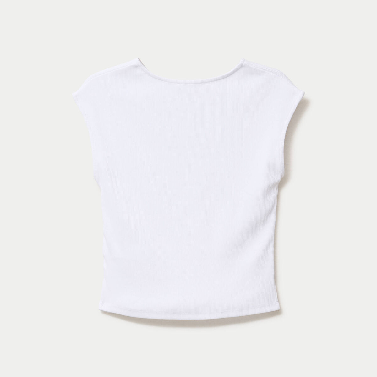D&eacute;bardeur ajust&eacute; col rond blanc femme