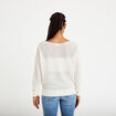 Pull ample ajour&eacute; manches longues ecru femme