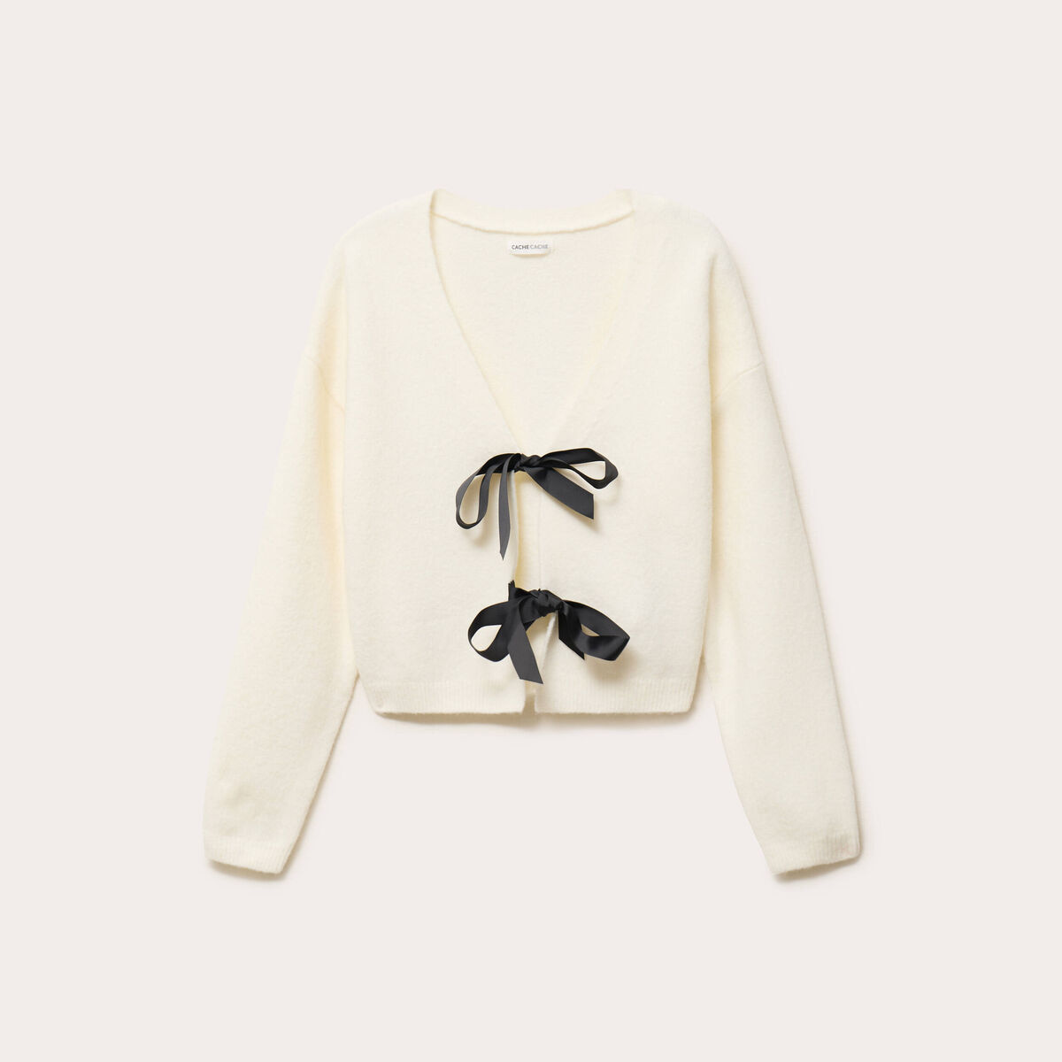 Gilet nou&eacute; ecru femme
