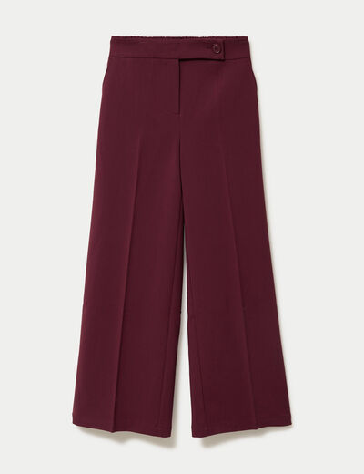 Pantalon city large violet fonc&eacute; femme