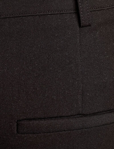 Pantalon large taille haute noir femme
