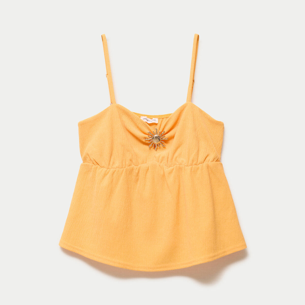 D&eacute;bardeur d&eacute;tail bijou orange clair femme