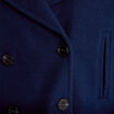 Caban court oversize col tailleur bleu marine femme