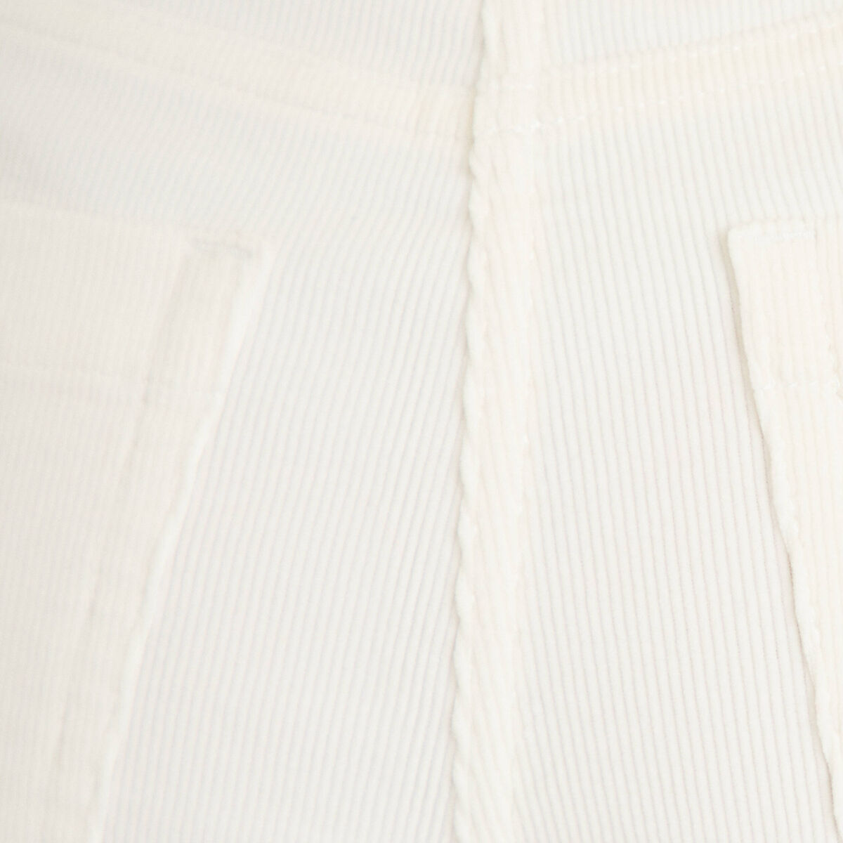 Pantalon bootcut taille haute velours ecru femme