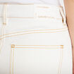 Jeans droit &agrave; revers denim blanc femme