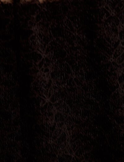 Blouse dentelle col rond manches longues noir femme