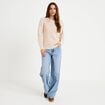 Pull manches longues brillant ivoire femme
