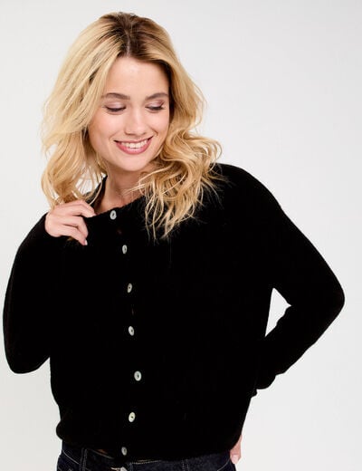 Gilet manches longues noir femme