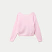 Pull col rond manches longues rose clair femme