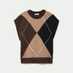 Pull sans manches beige femme