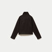 Caban court col montant marron fonc&eacute; femme