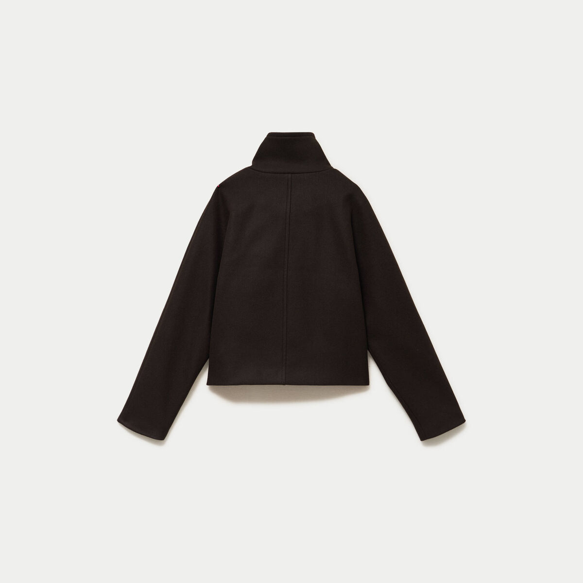 Caban court col montant marron fonc&eacute; femme