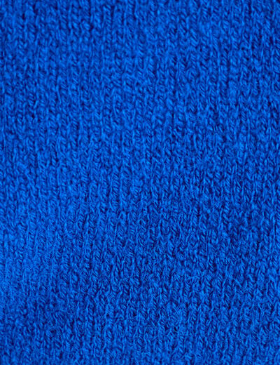 Pull oversize col rond manches courtes bleu electrique femme