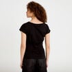 T-shirt cintr&eacute; col rond manches courtes noir femme