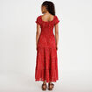 Robe longue &eacute;vas&eacute;e col carr&eacute; rouge femme