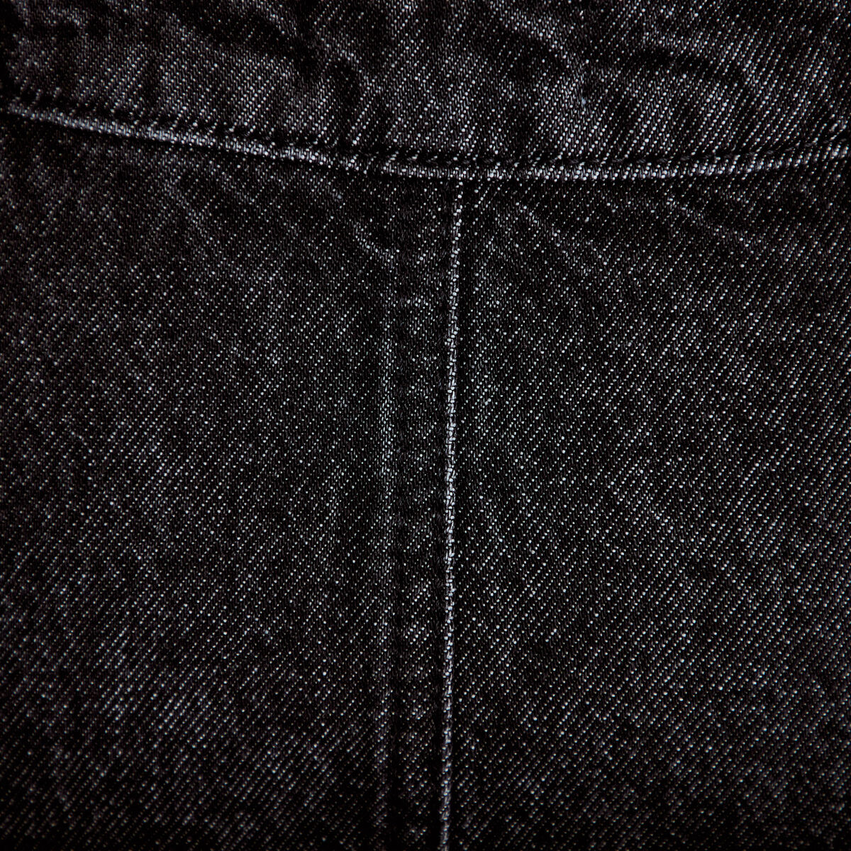Jupe-short trap&egrave;ze en jean denim snow noir femme