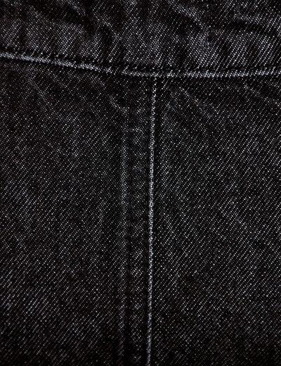 Jupe-short trap&egrave;ze en jean denim snow noir femme