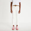 Jean bootcut cropped taille haute ecru femme