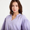 Blouse vichy brod&eacute;e violet femme