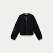 Veste cropped bas resserr&eacute; noir femme