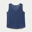 D&eacute;bardeur col v bleu fonc&eacute; femme