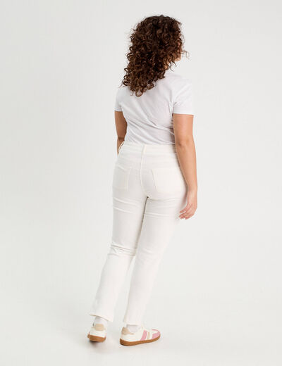 Jeans slim 5 poches blanc femme