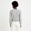 Gilet manches longues col rond gris clair femme
